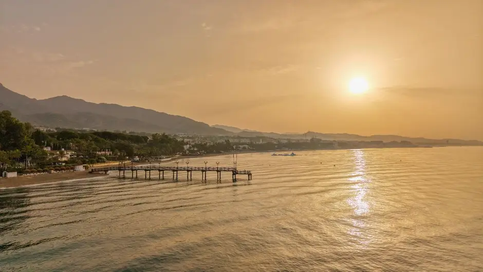 Sunset over the Marbella coastline